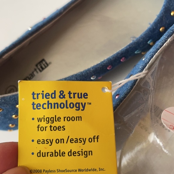 smartfit Girls Denim Studded Flats Size 3 Girls - Picture 6 of 7